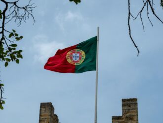 close up shot of portugal flag